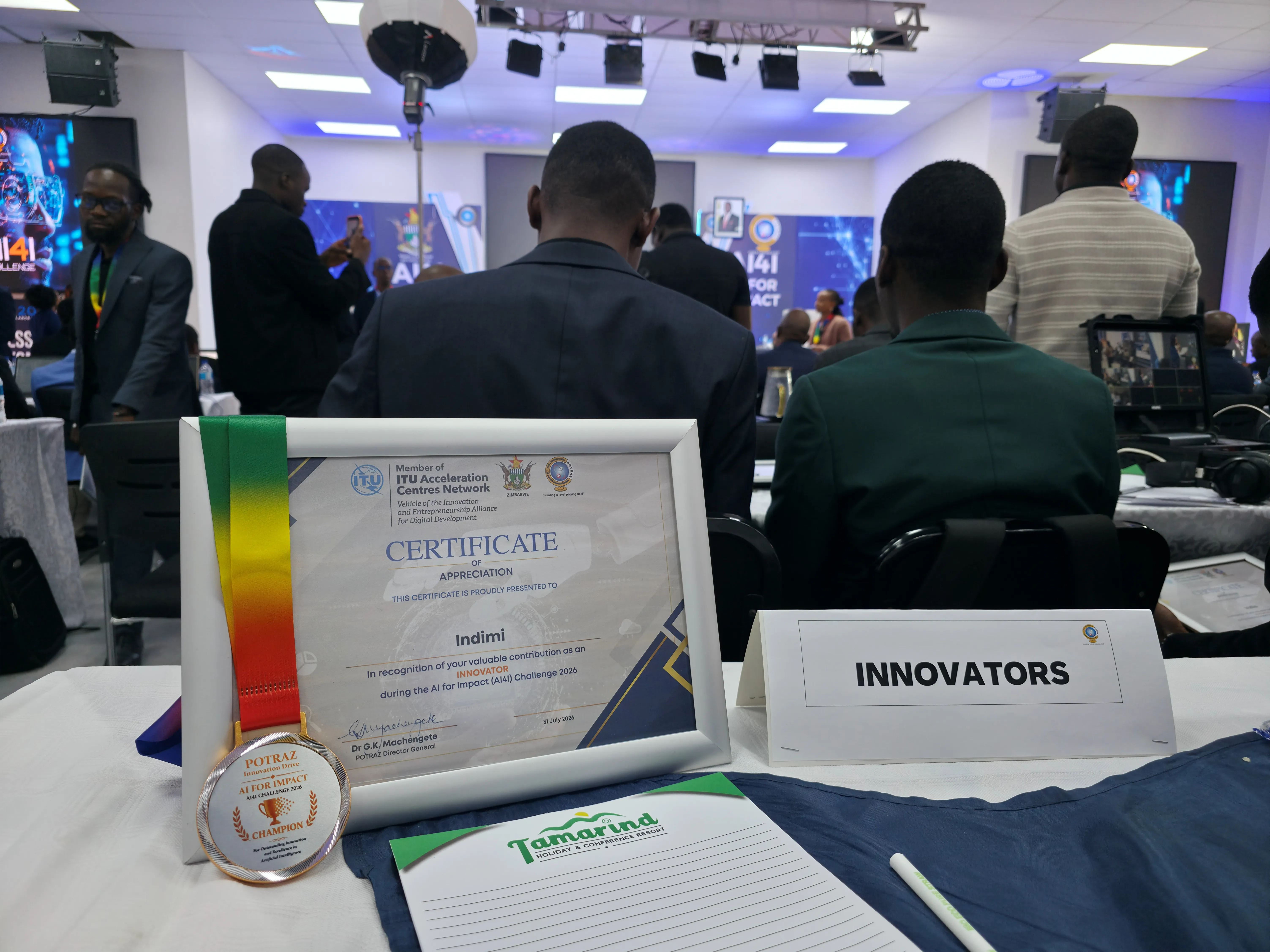 Celebrating the win with the team and ecosystem partners at the prize giving ceremony